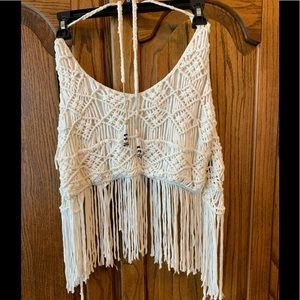 Macramé fringe top